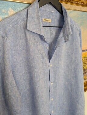 Puro Lino Made In Italy 100% Linen Shirt 43 Large